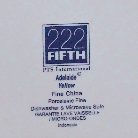 222 FIFTH ADELAIDE YELLOW TEA POT & LID NEW PORCELAIN INCH FLORAL 6 CUPS NEW - Picture 6 of 6